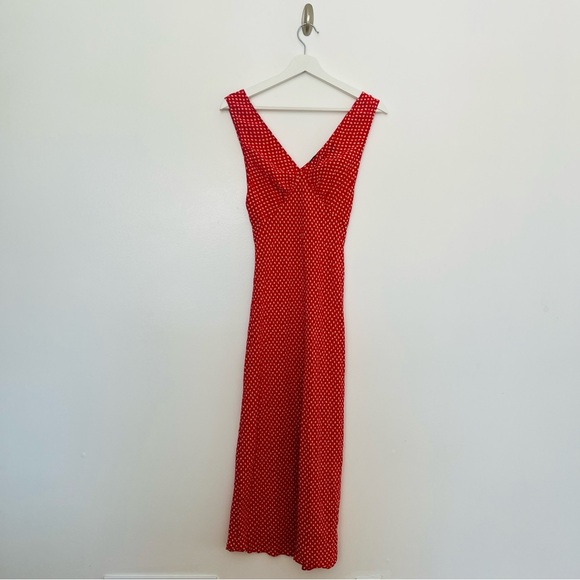 Realisation Par Stephanie Paradiso Dress Red Polka Dot Bias Cut Midi Size M - Picture 2 of 7